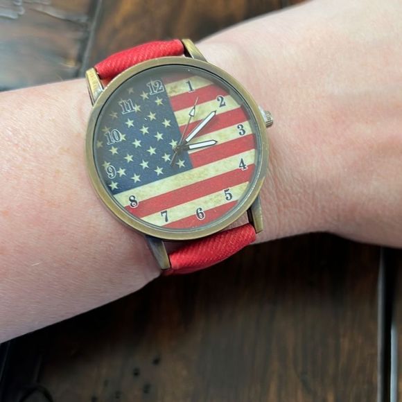 NEW American Flag Watch Patriotic wristwatch NIP New in Package Great Gift! - Picture 3 of 8